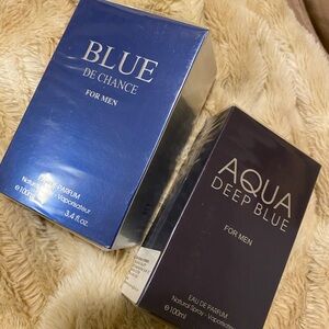SET GIFT CHRISTMAS Aqua Deep Blue and Blue De Chance Eau de Parfum for Men
